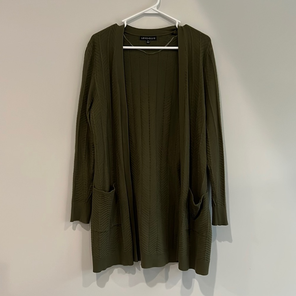 Olive green cardigan